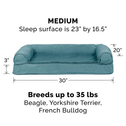 Plush & Suede Orthopedic Sofa Pet Bed for Dogs & Cats - Deep Pool, Medium