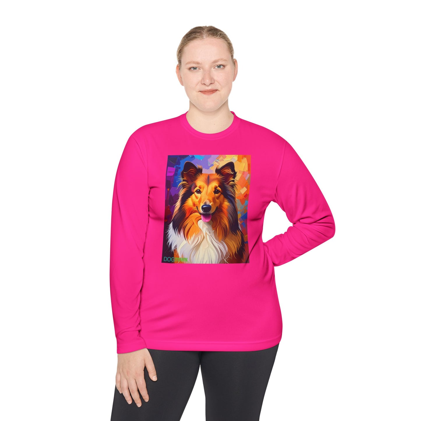Pup Art Canvas Sport Long Sleeve Tee (Sheltie)