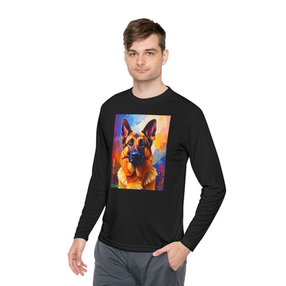 Pup Art Canvas Sport Long Sleeve Tee (German Shepherd)