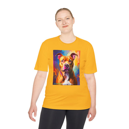 Pup Art Canvas Unisex Moisture Wicking Tee (Pit Bull)