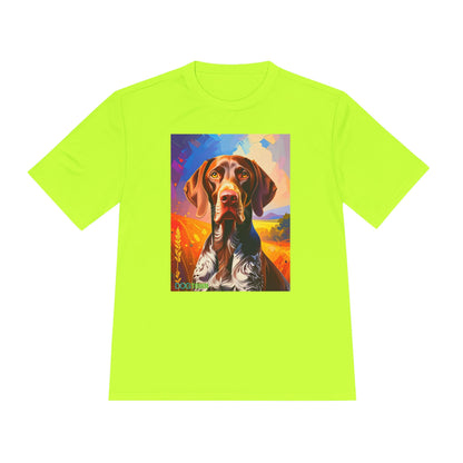 Pup Art Canvas Unisex Moisture Wicking Tee (German Shorthaired Pointer)