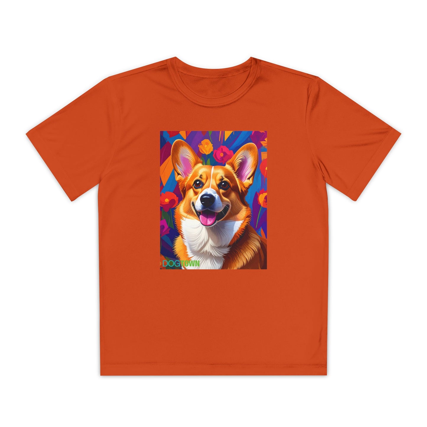 Pup Art Canvas - Kid's Sport Short Sleeve Tee (Corgi)