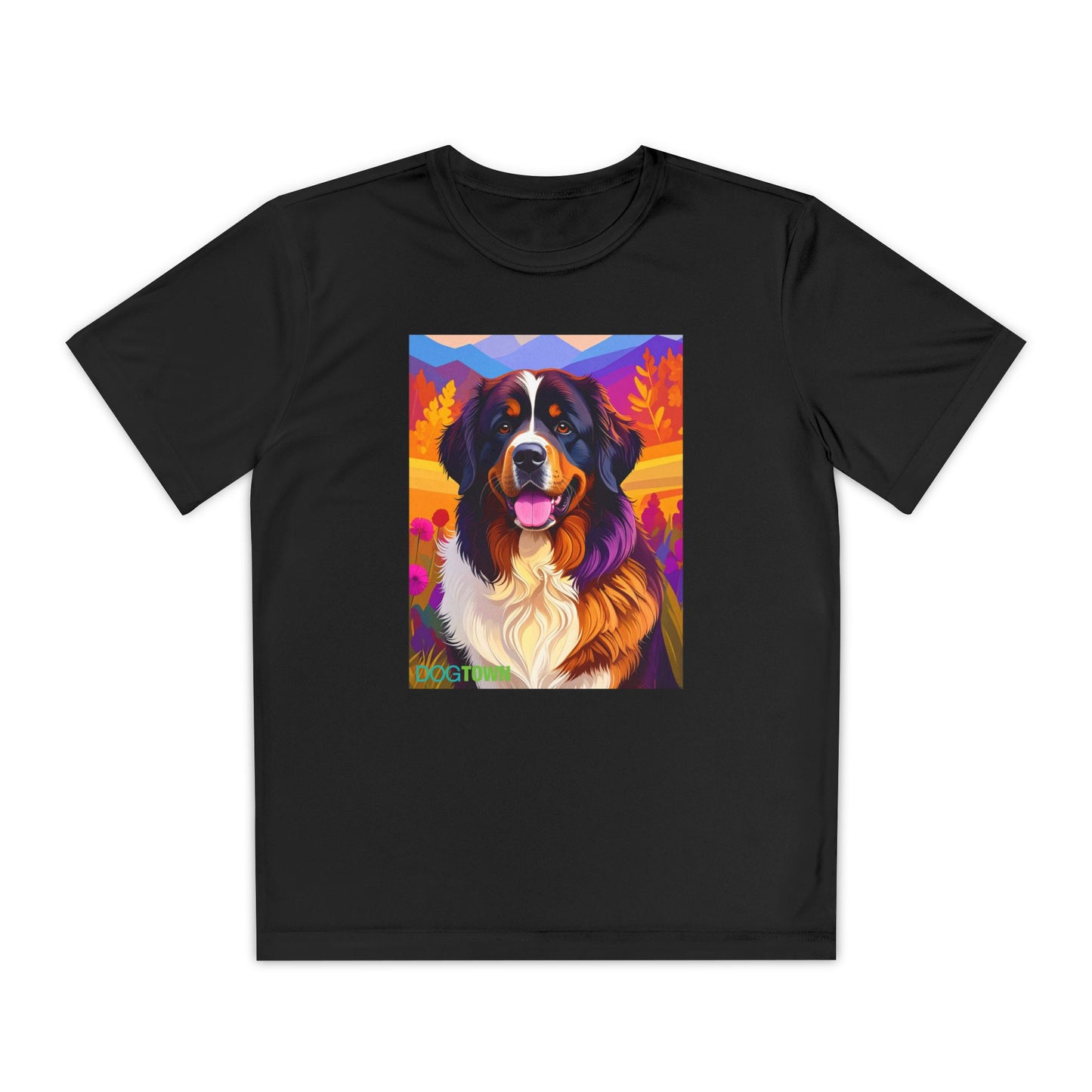 Pup Art Canvas - Kid's Sport Short Sleeve Tee (Bernese Mountain Dog)