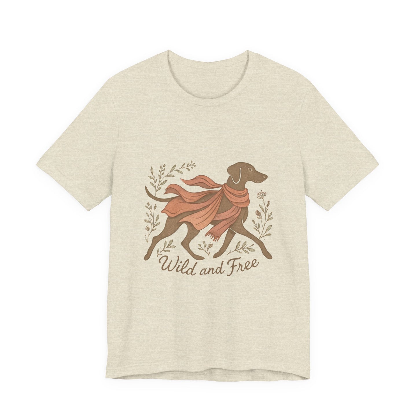 Dogtown Boho Revival "Wild and Free" Unisex Jersey Short Sleeve Tee (Weimaraner)