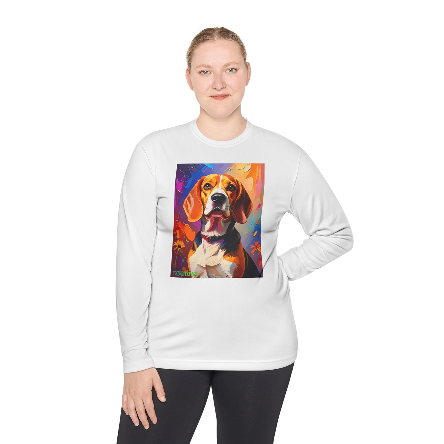 Pup Art Canvas Sport Long Sleeve Tee (Beagle)