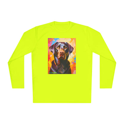 Pup Art Canvas Sport Long Sleeve Tee (Chocolate Lab)