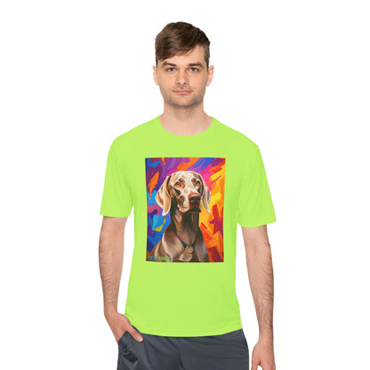Pup Art Canvas Unisex Moisture Wicking Tee (Weimaraner)