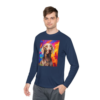 Pup Art Canvas Sport Long Sleeve Tee (Weimaraner)