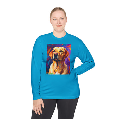 Pup Art Canvas Sport Long Sleeve Tee (Yellow Lab)