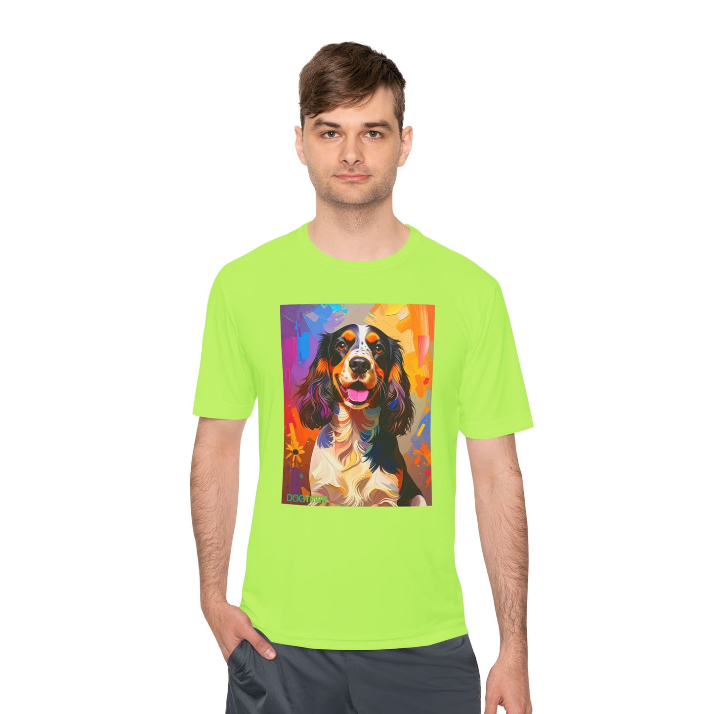Pup Art Canvas Unisex Moisture Wicking Tee (English Springer Spaniel - 1)