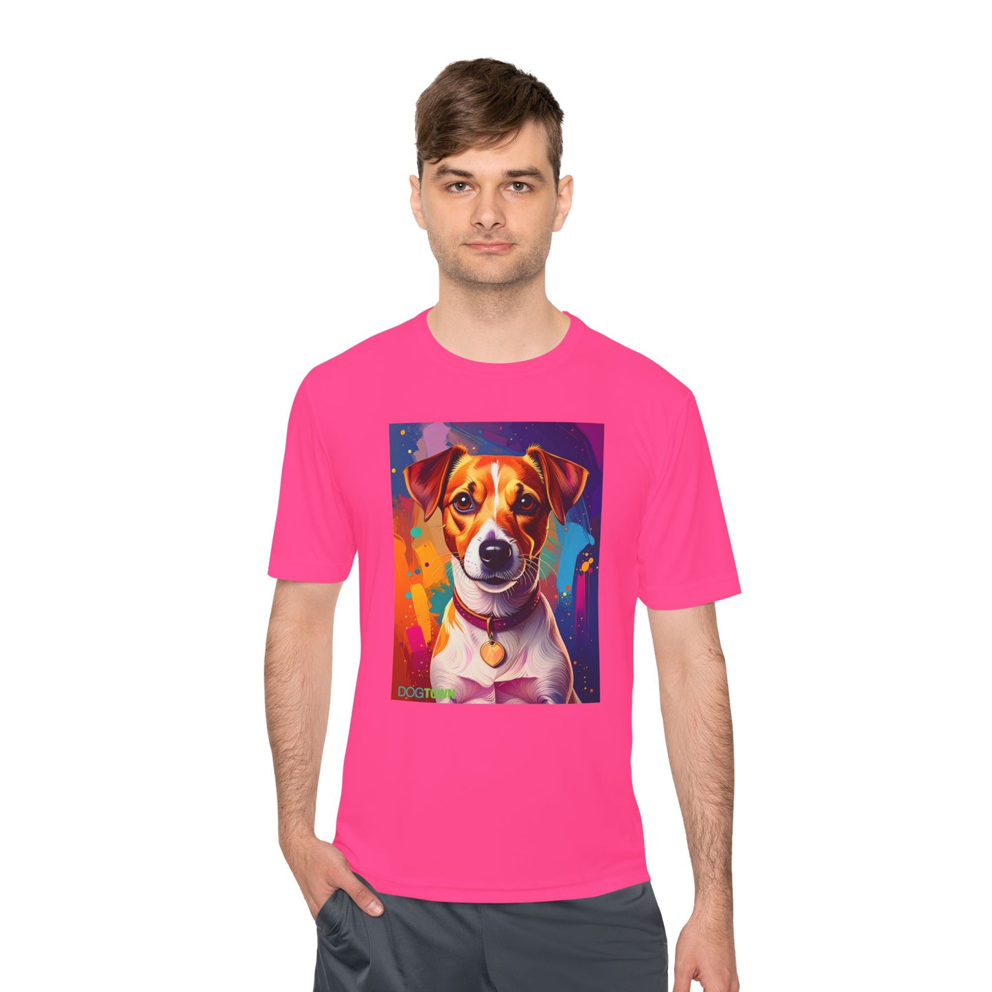 Pup Art Canvas Unisex Moisture Wicking Tee (Jack Russell Terrier)