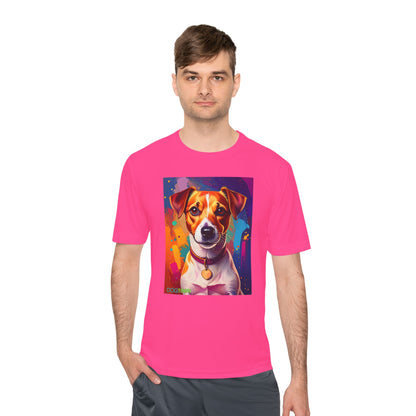 Pup Art Canvas Unisex Moisture Wicking Tee (Jack Russell Terrier)
