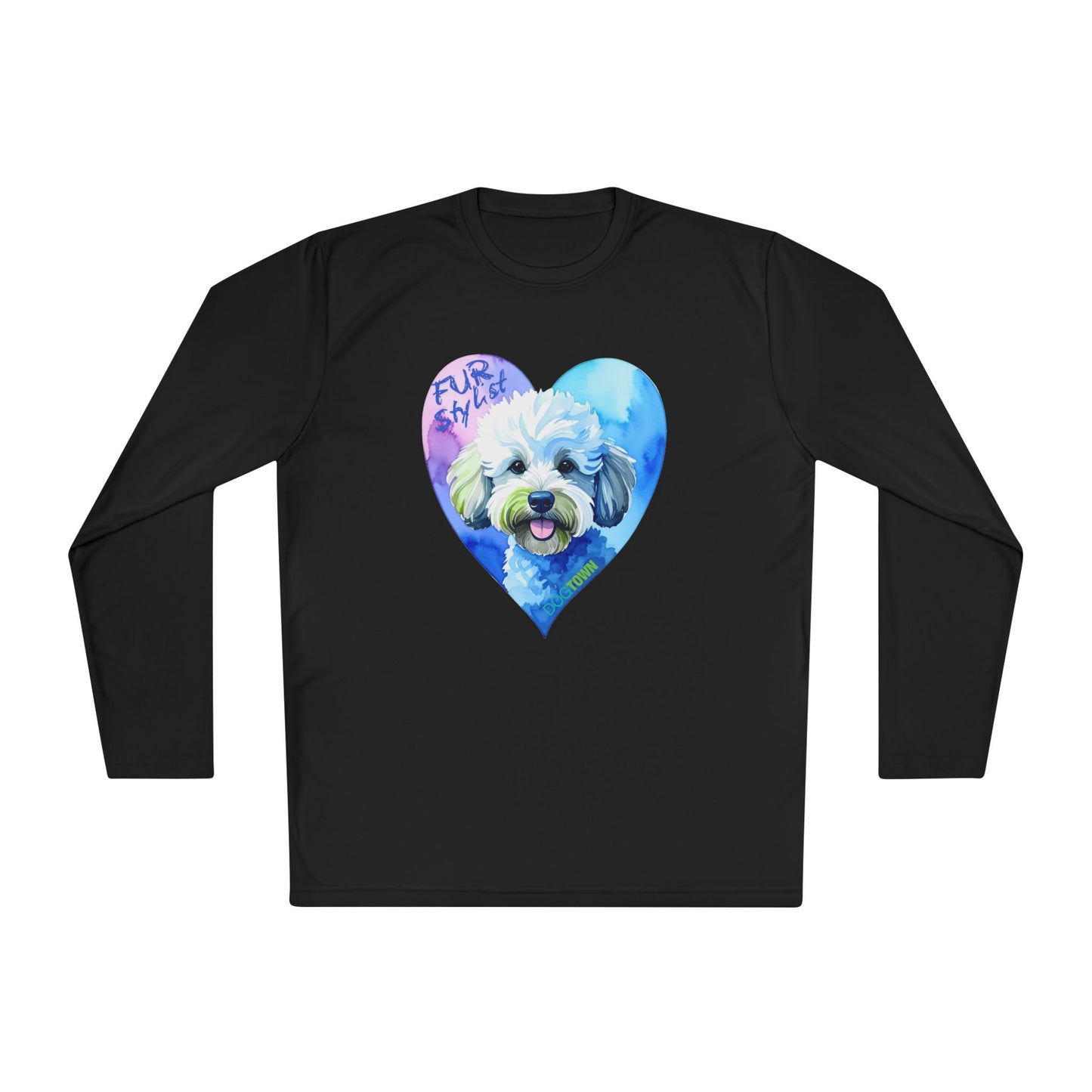 Dogtown Fur Stylist Groomer Long Sleeve Shirt (Doodle with Heart)