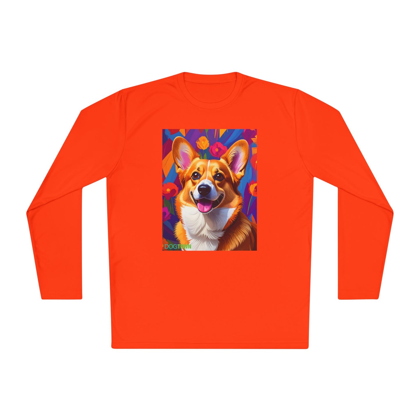 Pup Art Canvas Sport Long Sleeve Tee (Corgi)