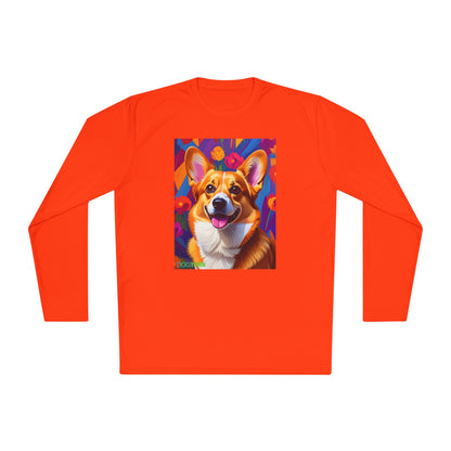Pup Art Canvas Sport Long Sleeve Tee (Corgi)