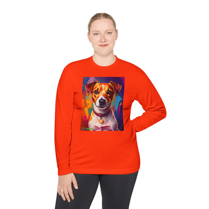 Pup Art Canvas Sport Long Sleeve Tee (Jack Russell Terrier)