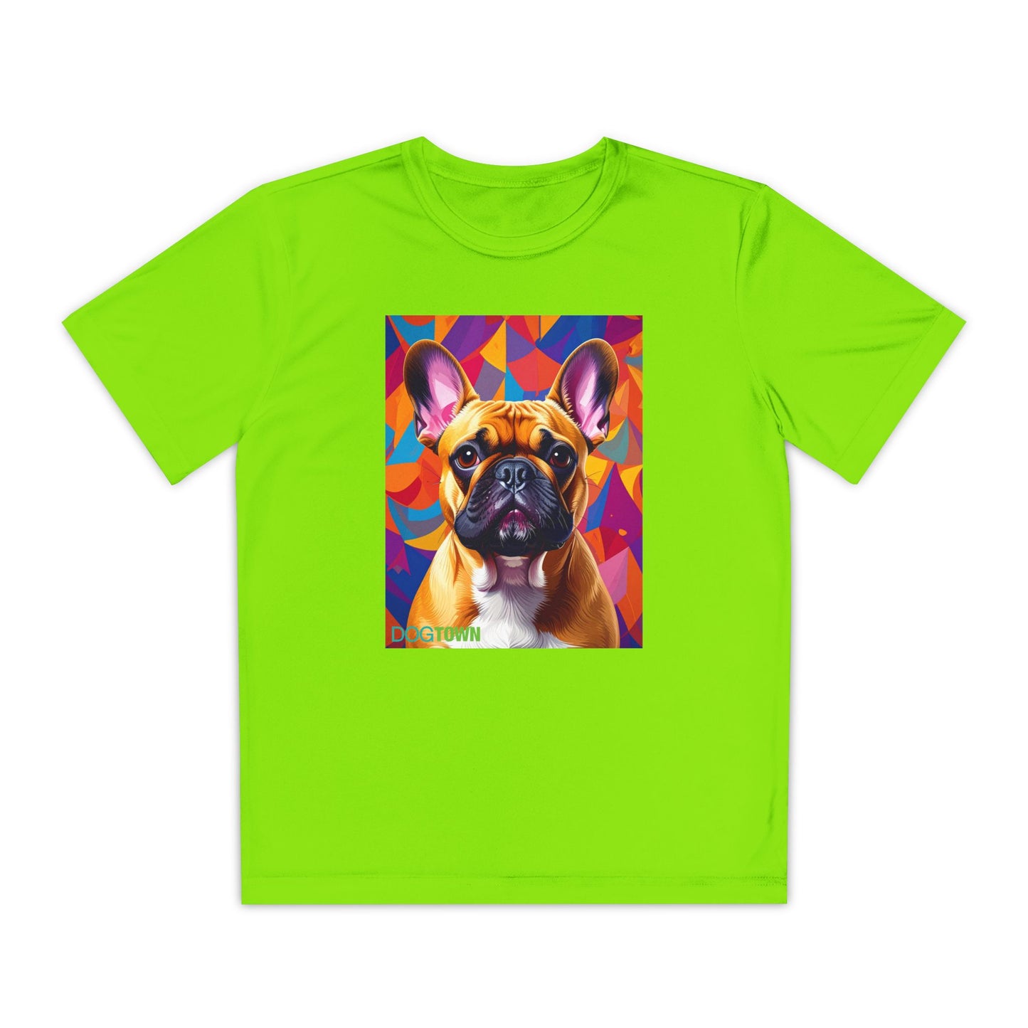 Pup Art Canvas - Kid's Sport Short Sleeve Tee (French Bulldog)