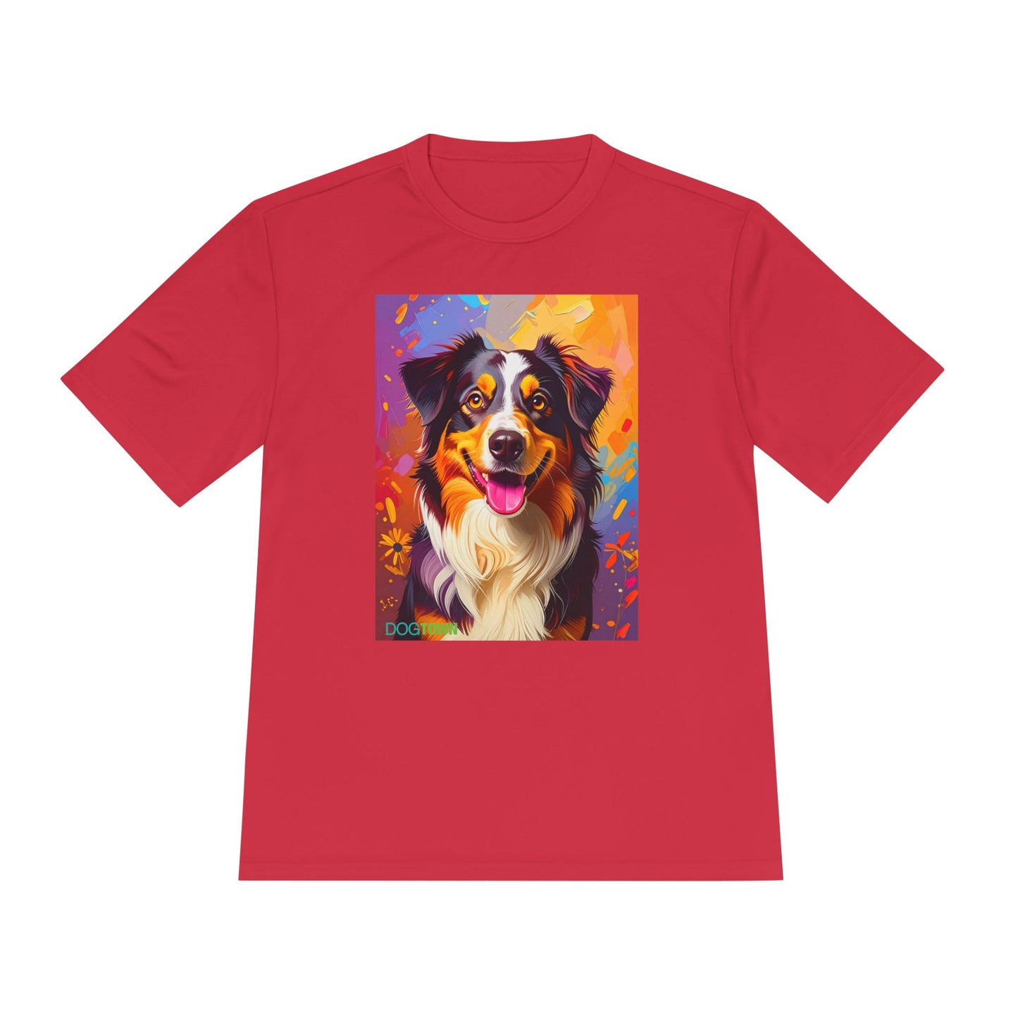 Pup Art Canvas Unisex Moisture Wicking Tee (Australian Shepherd)