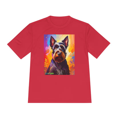 Pup Art Canvas Unisex Moisture Wicking Tee (Scottish Terrier)