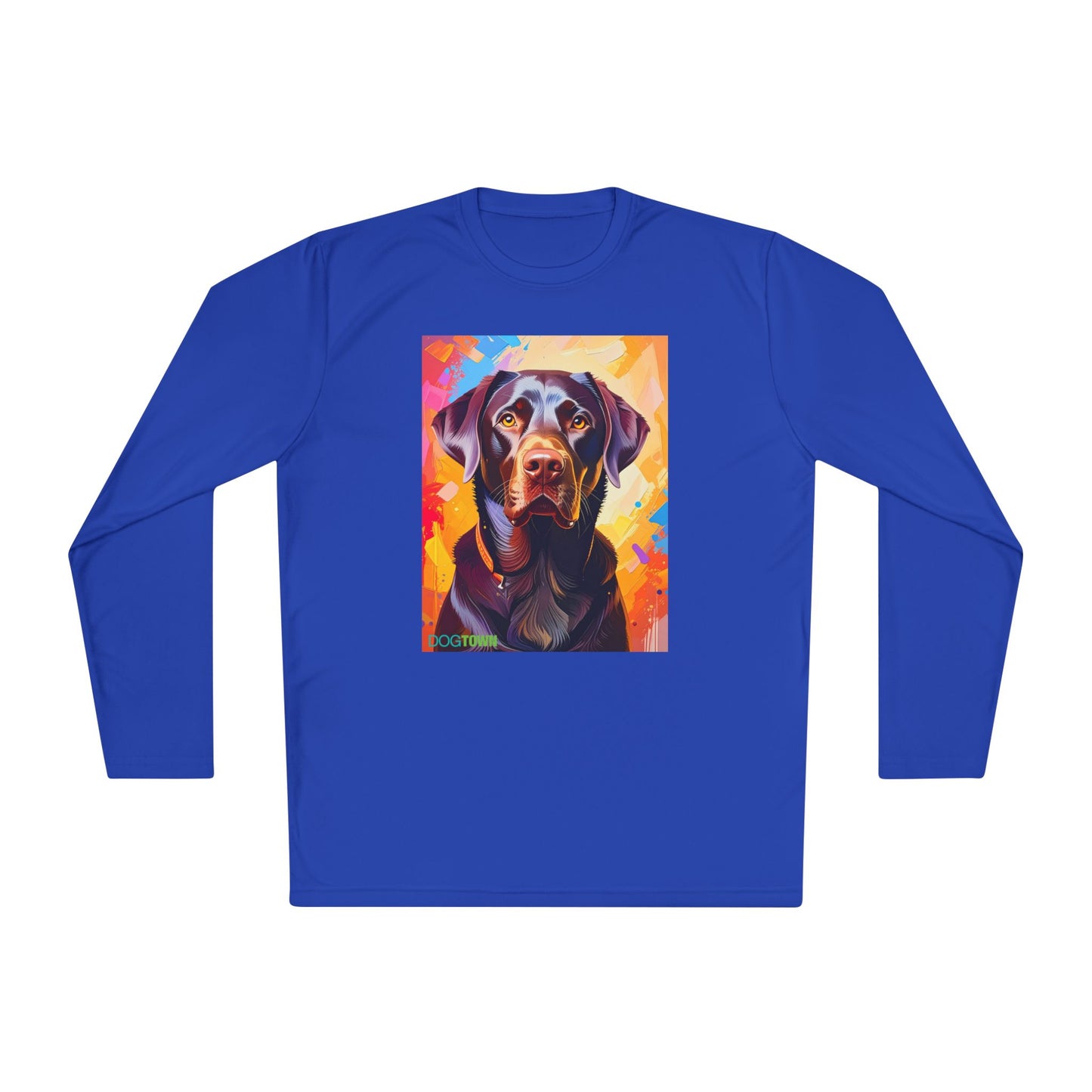 Pup Art Canvas Sport Long Sleeve Tee (Chocolate Lab)