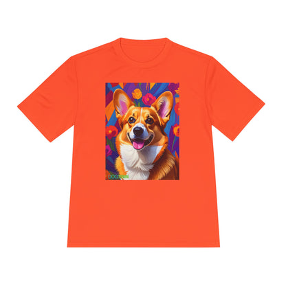 Pup Art Canvas Unisex Moisture Wicking Tee (Corgi)