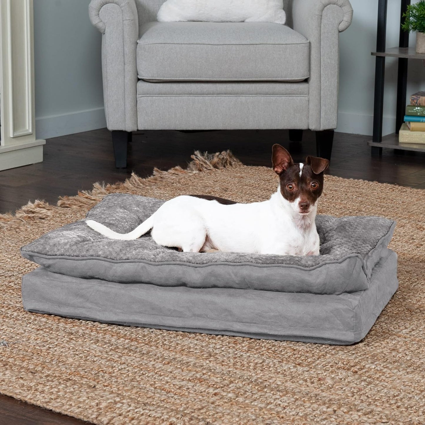 Orthopedic Dog Bed W/ Pillow Cushion Top & Removable Washable Cove (for Dogs up to 35 Lbs)