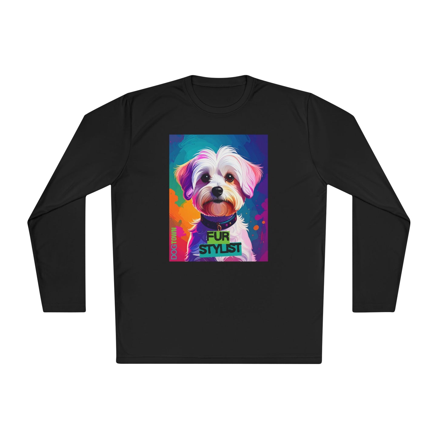 Dogtown Fur Stylist Groomer Shirt (Colorful with Maltese)