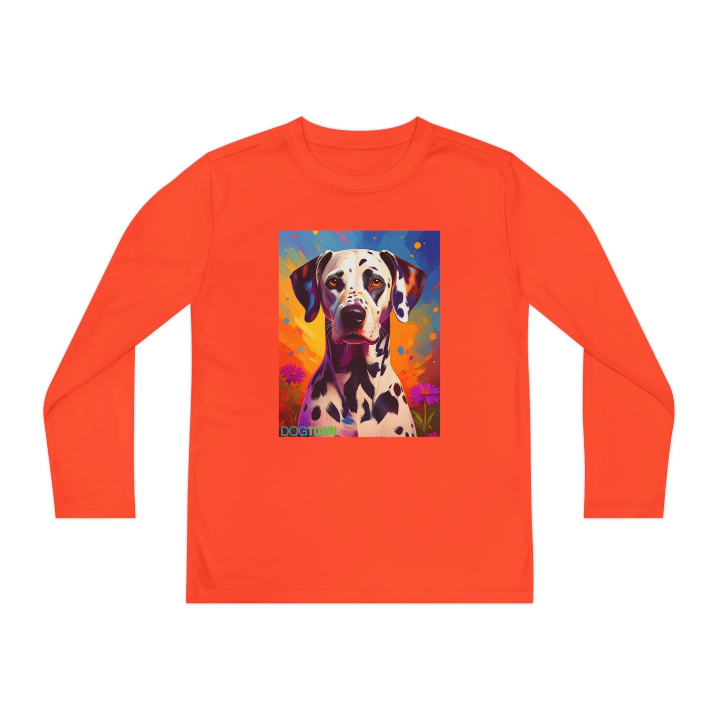 Pup Art Canvas - Kid's Sport Long Sleeve Tee (Dalmatian)