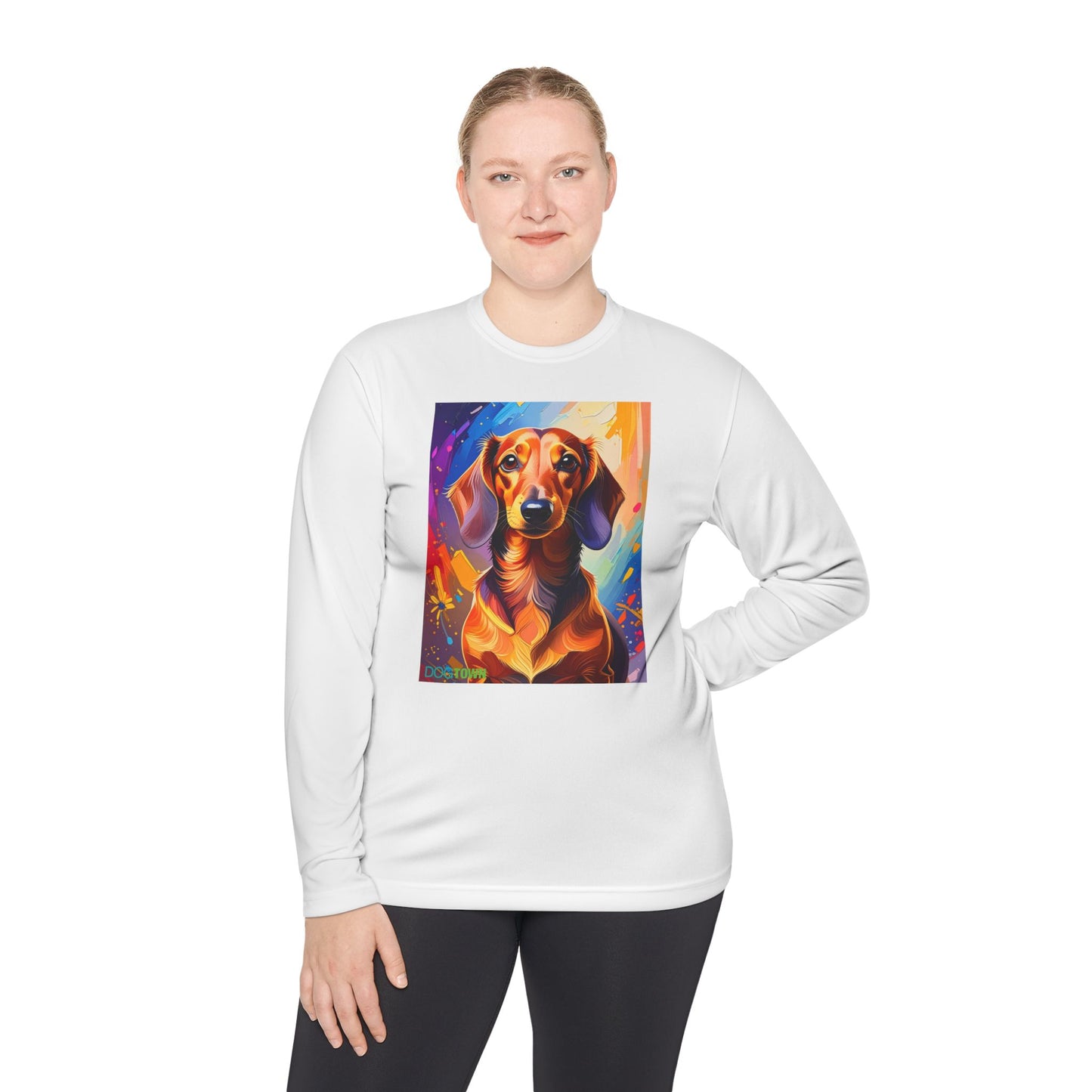 Pup Art Canvas Sport Long Sleeve Tee (Dachshund)