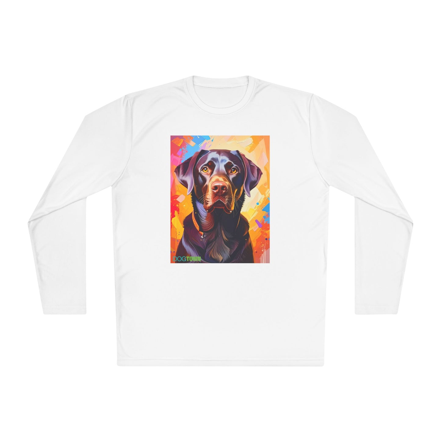 Pup Art Canvas Sport Long Sleeve Tee (Chocolate Lab)