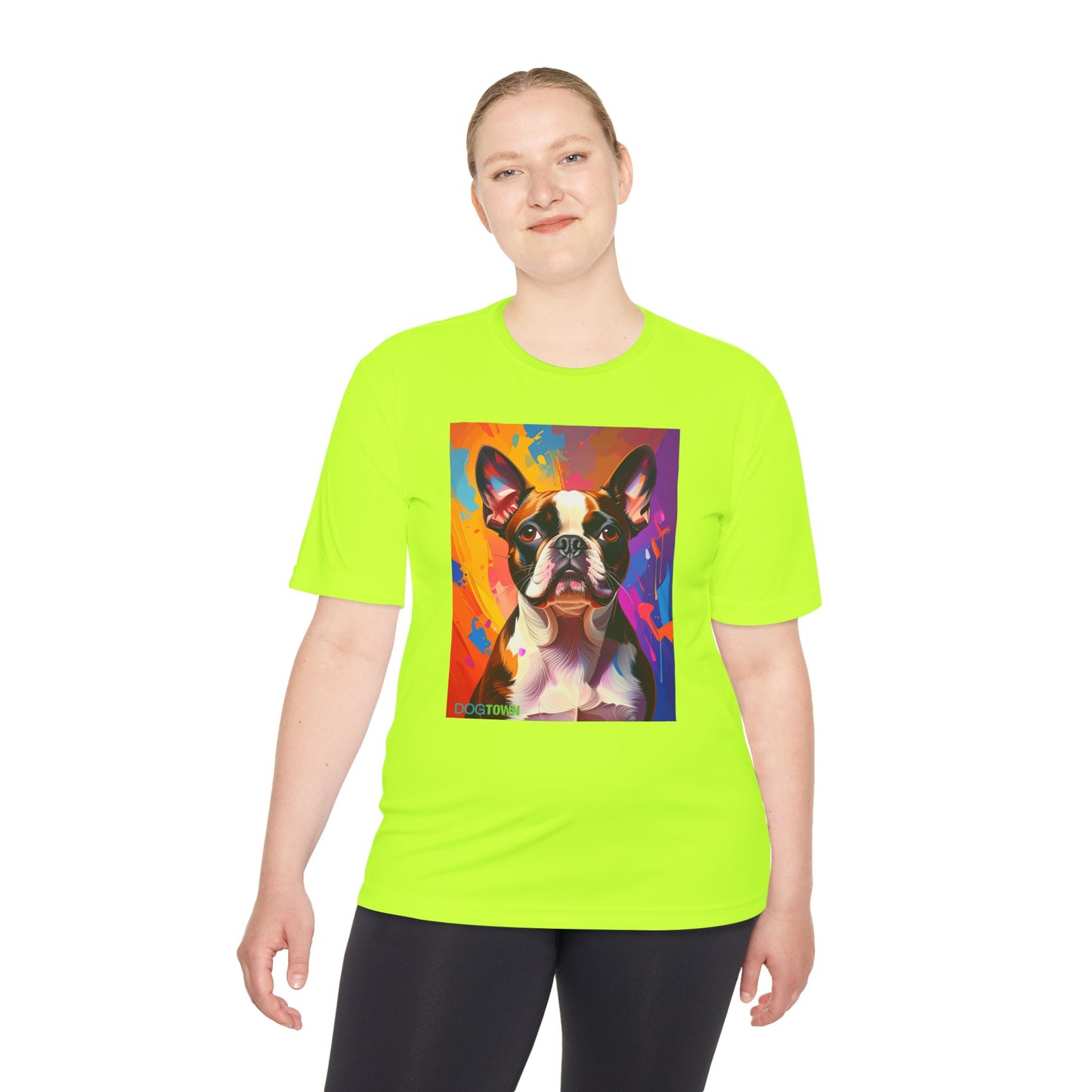 Pup Art Canvas Unisex Moisture Wicking Tee (Boston Terrier)