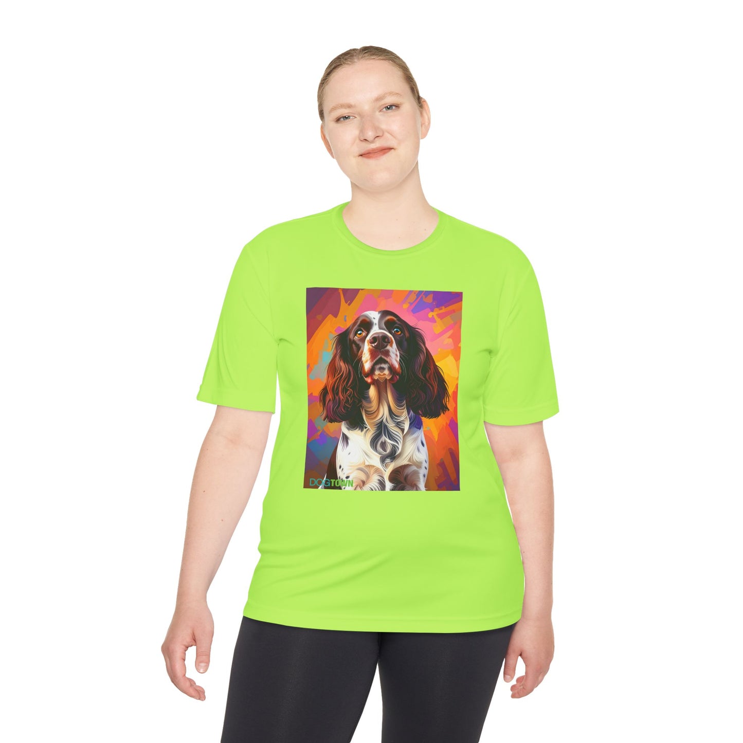 Pup Art Canvas Unisex Moisture Wicking Tee (English Springer Spaniel - 2)