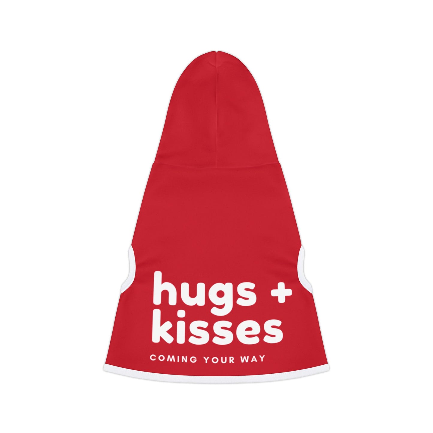 Valentine's Day Pet Hoodie "Hugs and Kisses Coming Your Way" Typography