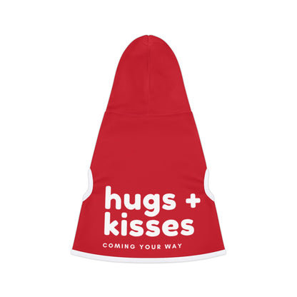 Valentine's Day Pet Hoodie "Hugs and Kisses Coming Your Way" Typography