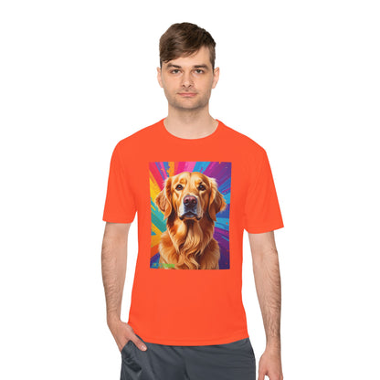 Pup Art Canvas Unisex Moisture Wicking Tee (Golden Retriever)