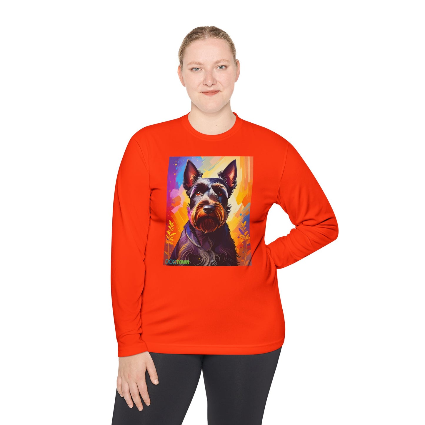 Pup Art Canvas Sport Long Sleeve Tee (Scottish Terrier)