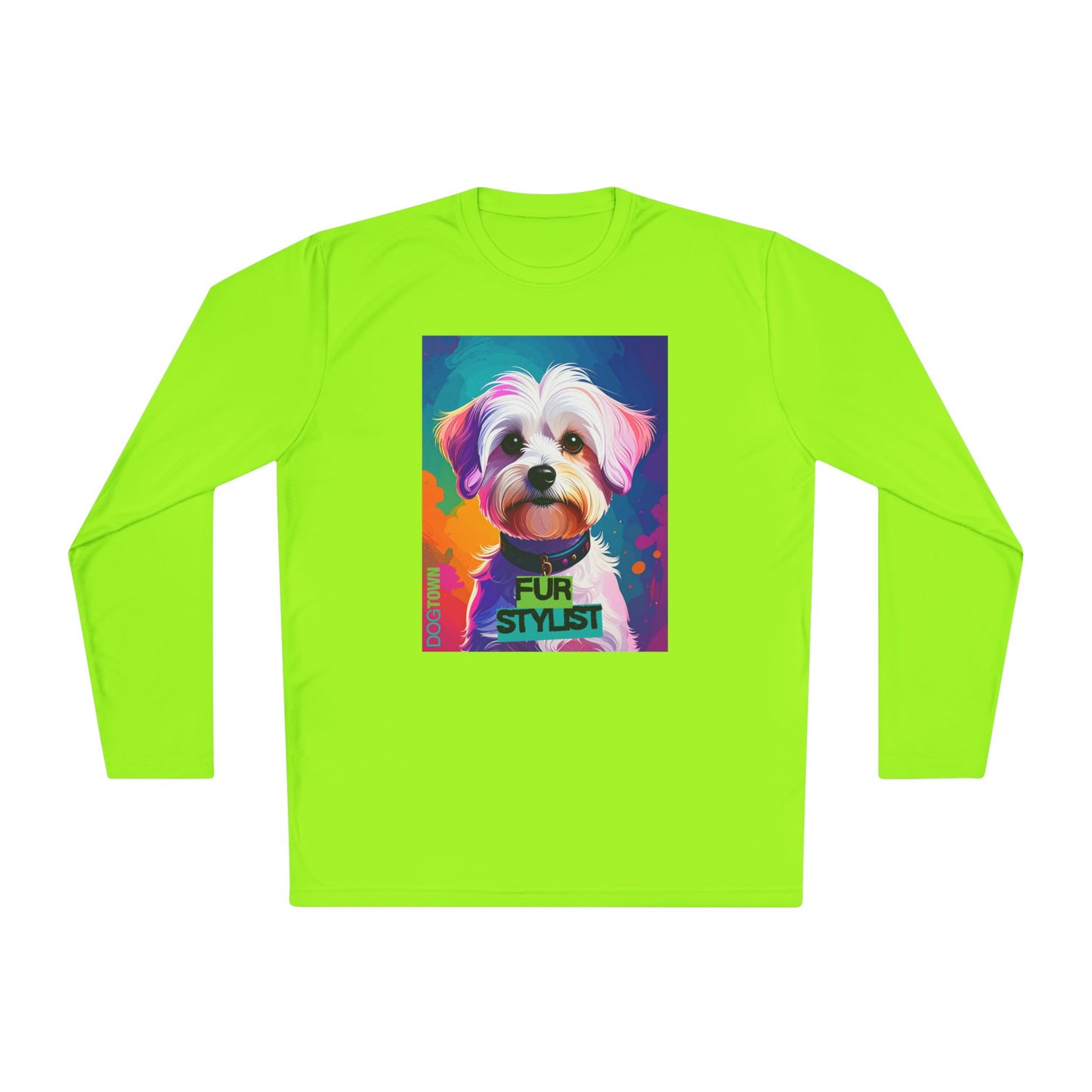 Dogtown Fur Stylist Groomer Shirt (Colorful with Maltese)