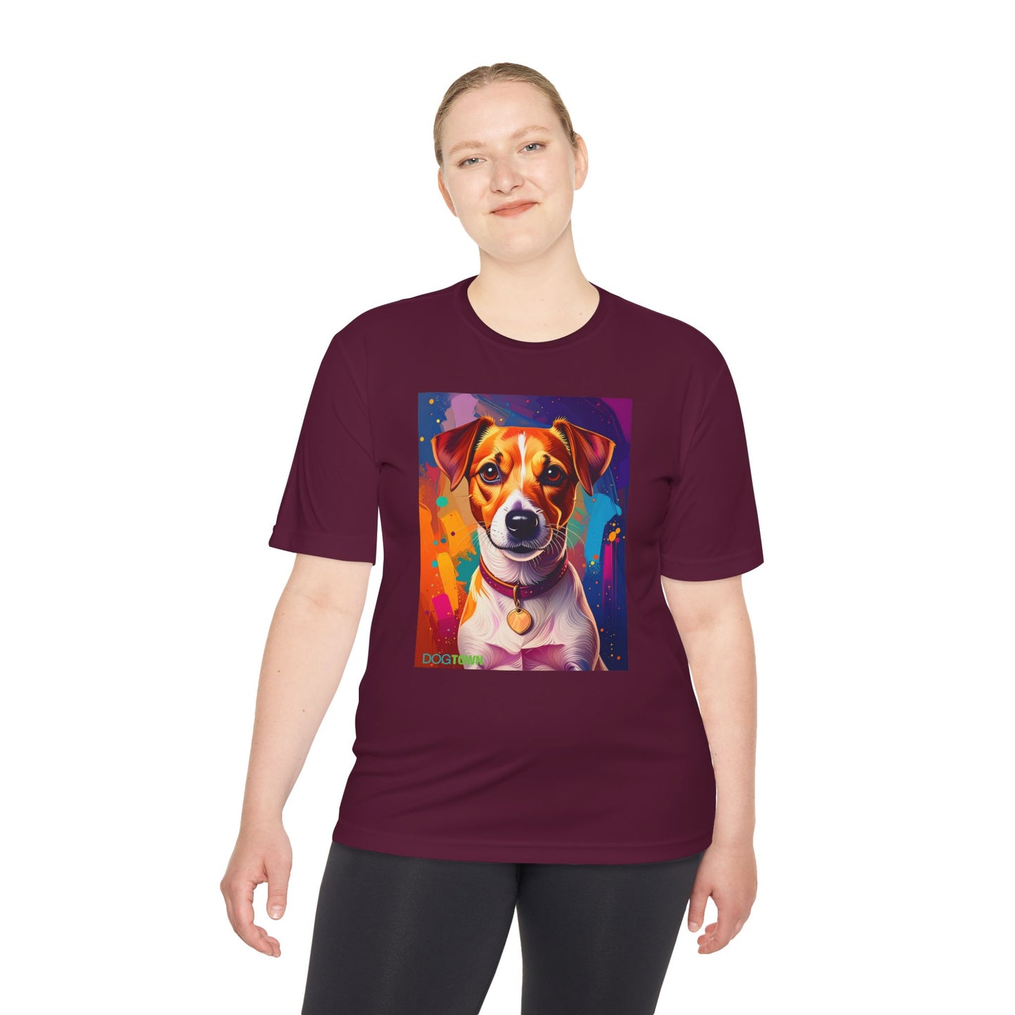 Pup Art Canvas Unisex Moisture Wicking Tee (Jack Russell Terrier)