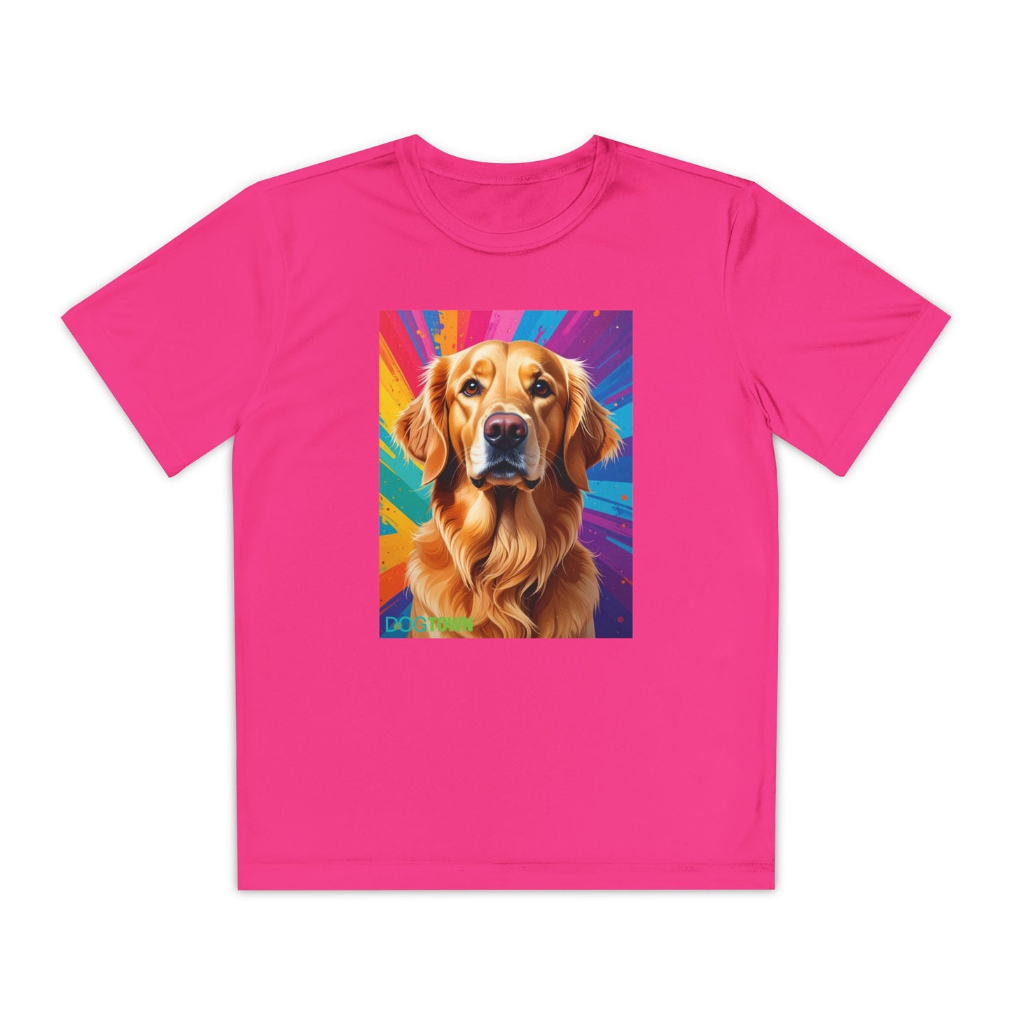 Pup Art Canvas - Kid's Sport Short Sleeve Tee (Golden Retriever)