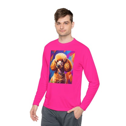Pup Art Canvas Sport Long Sleeve Tee (Mini Poodle)