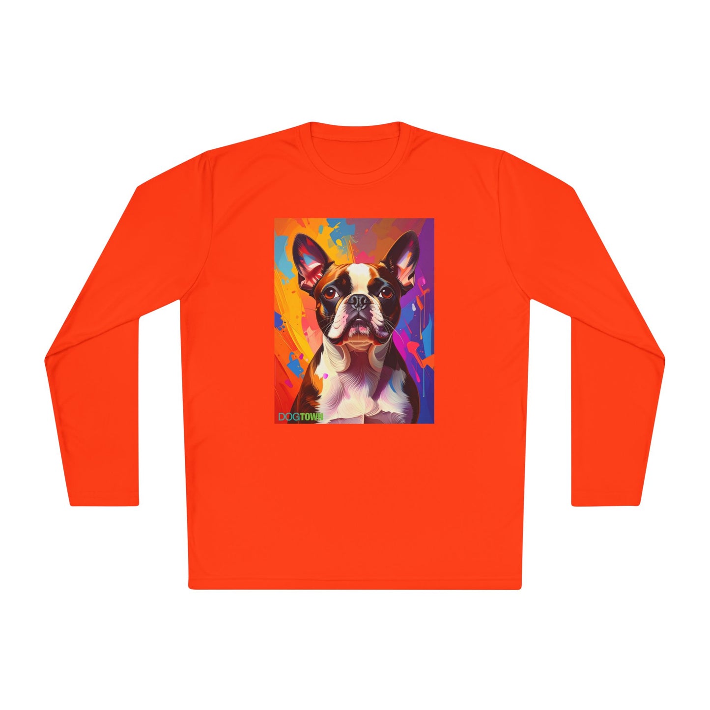 Pup Art Canvas Sport Long Sleeve Tee (Boston Terrier)
