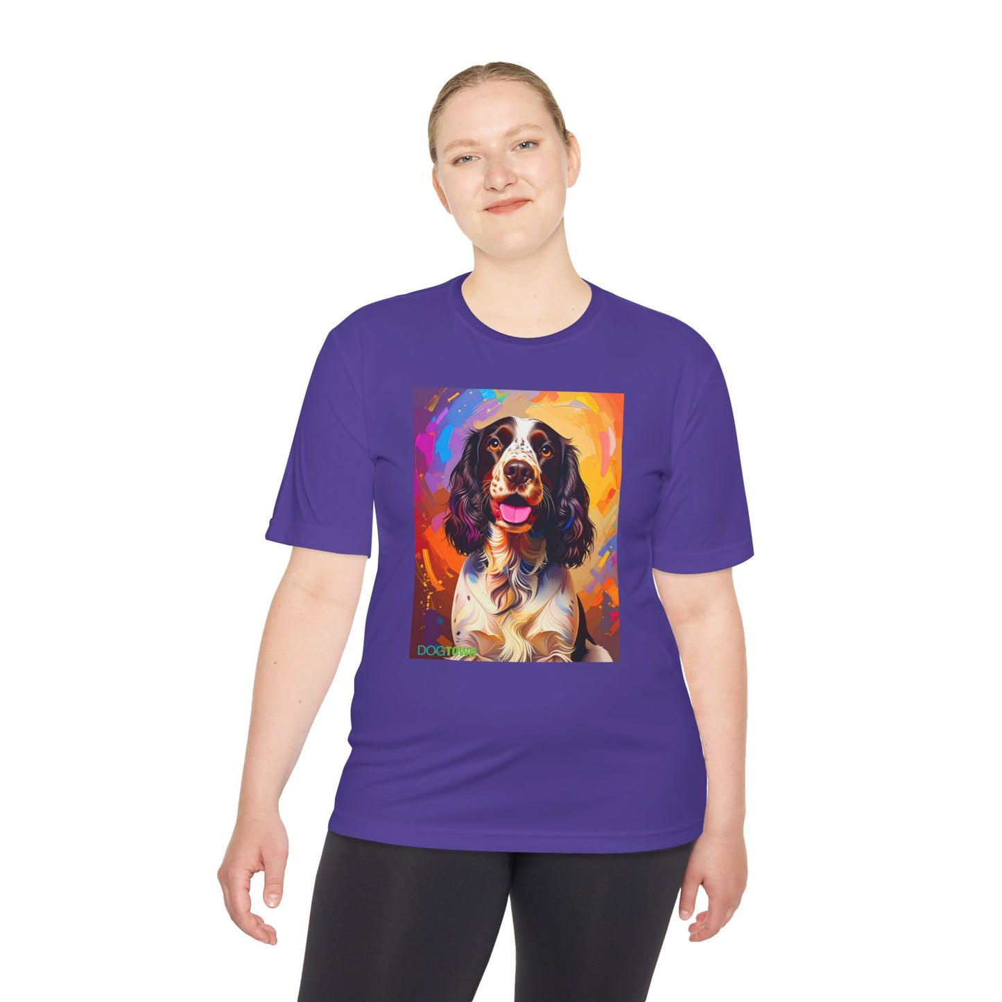 Pup Art Canvas Unisex Moisture Wicking Tee (English Springer Spaniel - 3)