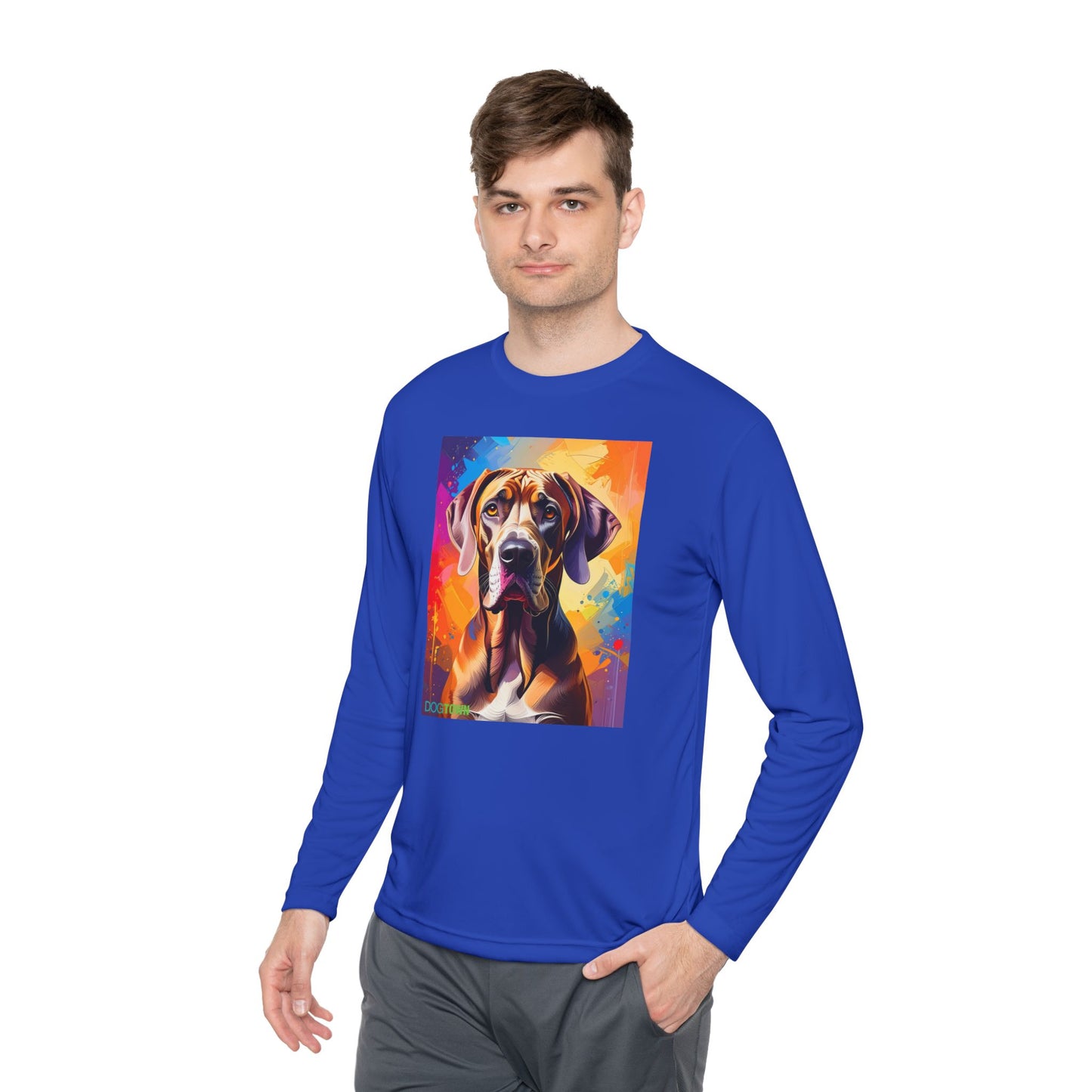 Pup Art Canvas Sport Long Sleeve Tee (Great Dane)