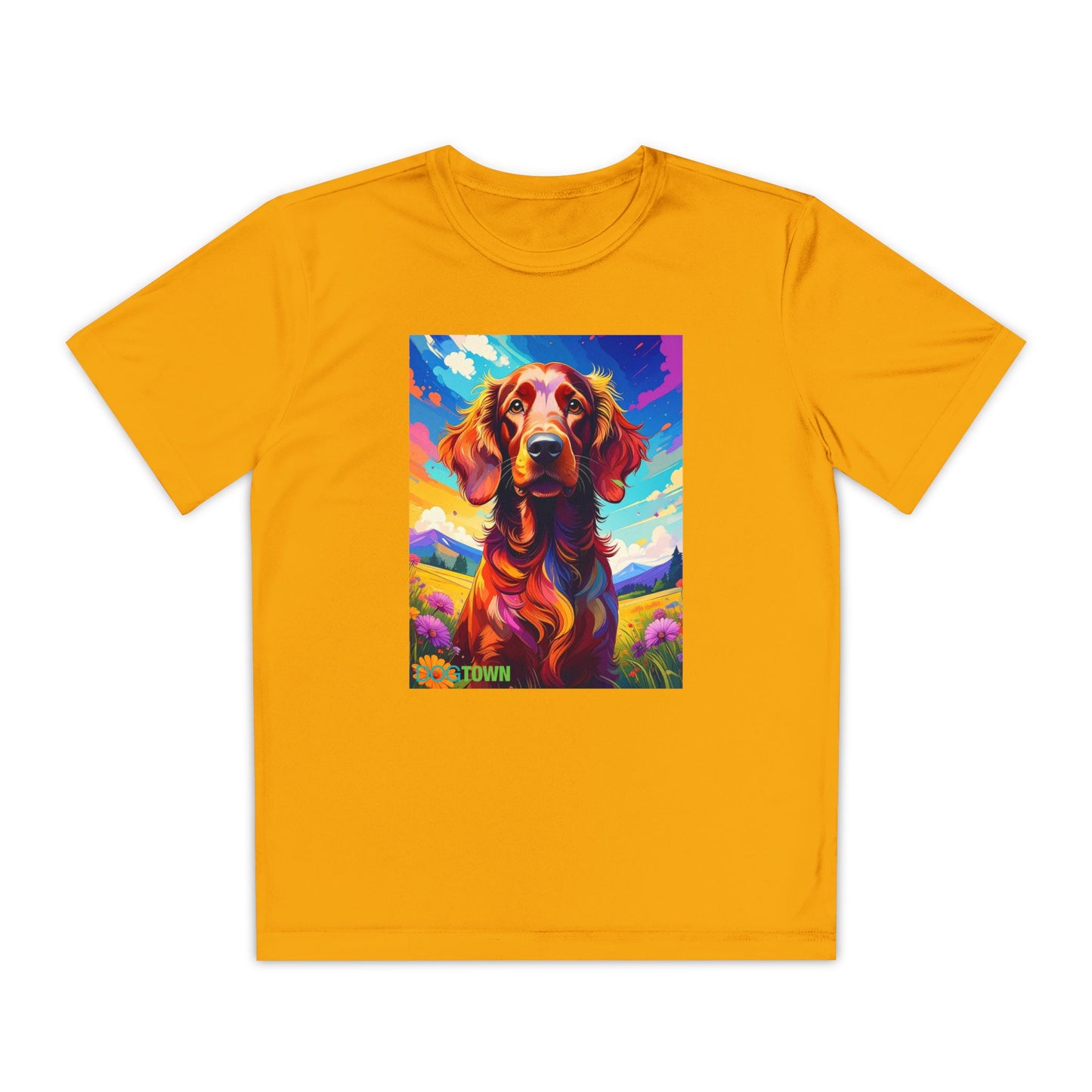 Pup Art Canvas - Kid's Sport Short Sleeve Tee (Irish Setter)