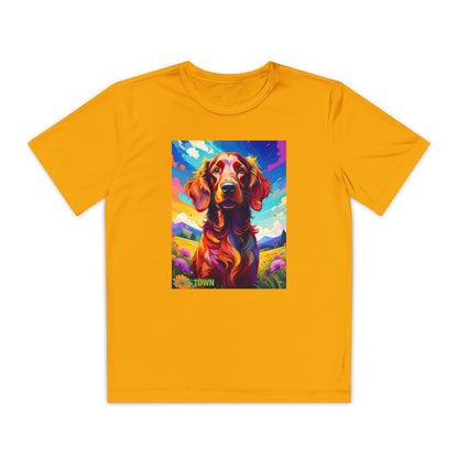 Pup Art Canvas - Kid's Sport Short Sleeve Tee (Irish Setter)