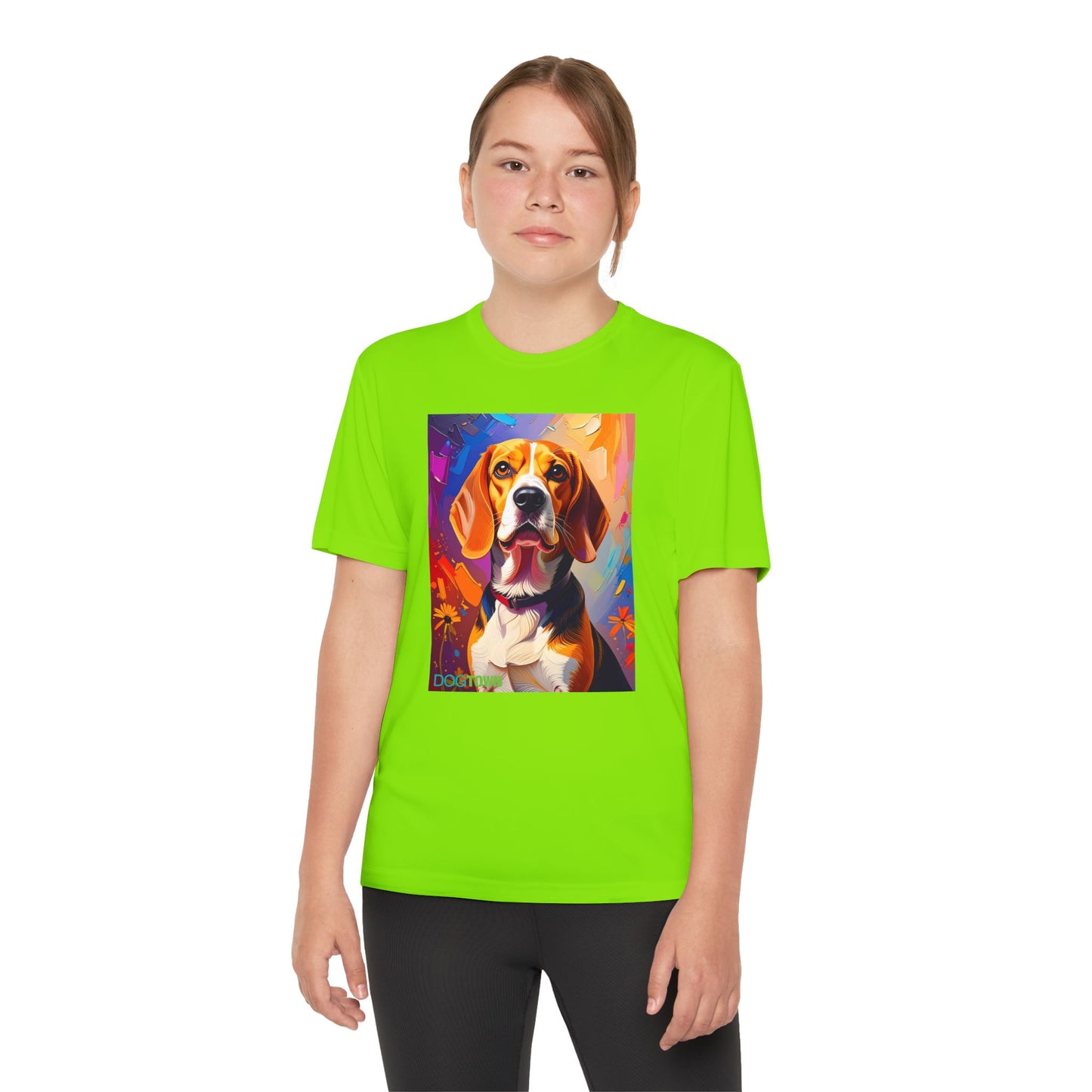Pup Art Canvas - Kid's Sport Short Sleeve Tee (Beagle)