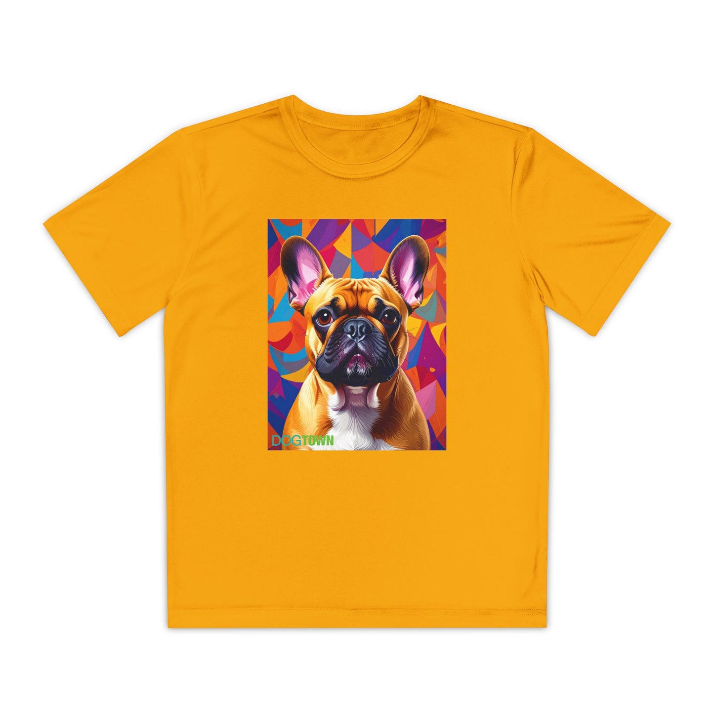 Pup Art Canvas - Kid's Sport Short Sleeve Tee (French Bulldog)