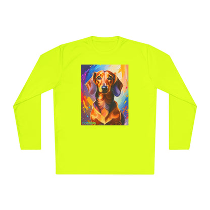 Pup Art Canvas Sport Long Sleeve Tee (Dachshund)