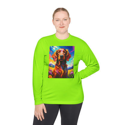 Pup Art Canvas Sport Long Sleeve Tee (Irish Setter)