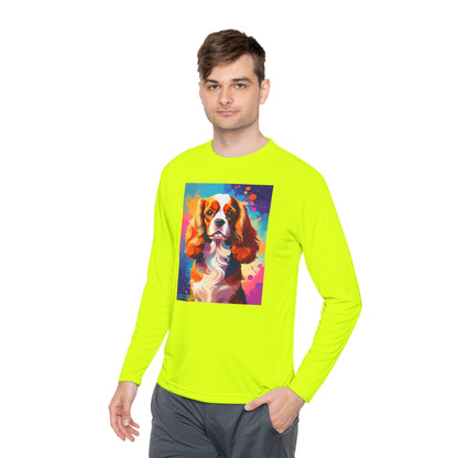 Pup Art Canvas Sport Long Sleeve Tee (Cavalier King Charles Spaniel)